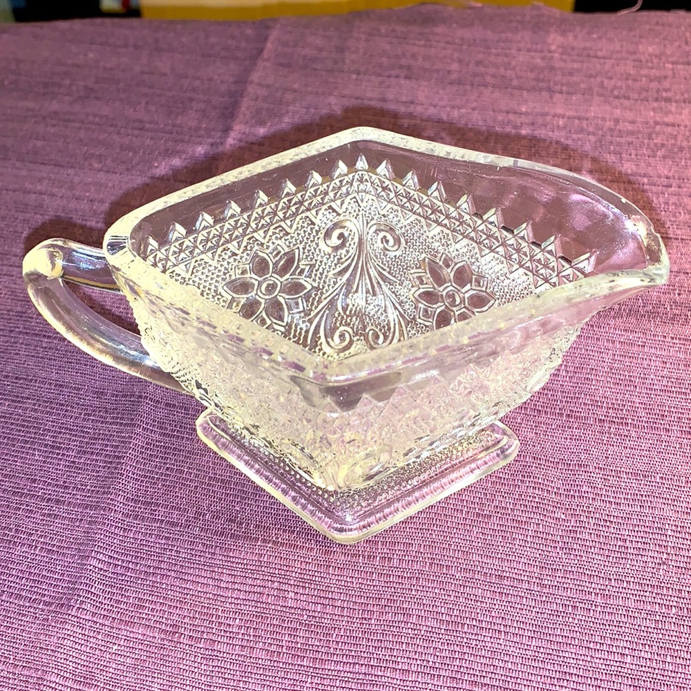Indiana Glass Company Lovely Vintage Pressed Glass Creamer 3”